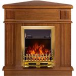 Șemineu electric ArtFlame Marina de colt & Galileo gold, 1000x1000x500 mm, Nuc