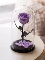 Вечная Фиолетовая Роза в колбе