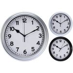 Часы Promstore 08684 rotund 22.3cm, H3.8cm Clasic, plastic, negru/alb