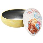 Container alimentare Excellent Houseware 38864 Recipient metalic D10.8x19cm capac ornamental din bambus
