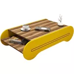 Măsuţă cafea Trendy Cool, Nuc, Galben 120x30x63cm