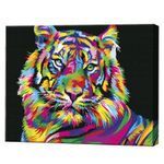Радужный тигр, 40х50 см, картина по номерам Артукул: GX26176