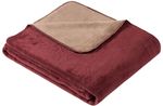 Textile de casă Ibena 2340/490 Uni Decke Double Face Dublin Burgundy/light brown