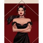 Tablou pe numere Strateg R 9 /12 (GS700)(46343) Femeie in negru, 40x50 cm