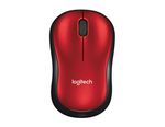 Wireless Mouse Logitech M185, Optical, 1000 dpi, 3 buttons, Ambidextrous, 1xAA, Red