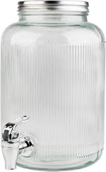 Контейнер для хранения пищи Excellent Houseware 38635 Borcan băuturi Dungi, 4.0L, D16x25cm, din sticla cu robinet