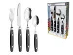 Set de tacamuri Pinti Country 24buc, negru, inox, in cutie