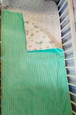 Одеяло пледик для новорожденных PAMPY мятный плюш