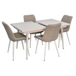 Set masă și scaune Evelin di Costacurta стол DT-433-3Wh + 4 стула YTC-055Wh Light grey