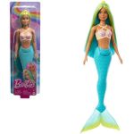 Păpușă Barbie HRR03 Sirena cu păr albastru – verde