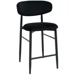 Scaun de bar Deco Bar Meridian Catifea Black (HLR66)+Black Legs