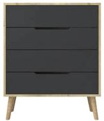 Комод Trendy Flora-Sapphire Oak, Anthracite, 78x95x45cm (GTR008149)
