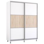 Шкаф Mobildor-Lux Aron-S 1.0m-1.8m uși glisante din PAL orizontal (160x60x200H cm) Alb Brilliant