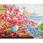 Картина по номерам Strateg 57253 Flori pe pervaz 40x50cm