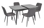Комплект стол и стулья Evelin di Costacurta стол DT-431-3R B + 4 стула YTC-080B Dark grey