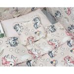 Lenjerie de pat pentru copii PernaMea Set lenjerie Baby Unicorn roz 8 piese (PM.100507)