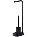 Accesoriu pentru WC Bisk 08309 Suport stationar p/u hartie igienica cu perie WC NERO