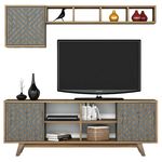 Стенка Trendy Inci, Nuc, Albastru 160x56x35cm