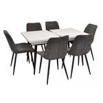 Комплект стол и стулья Evelin di Costacurta стол DT-433-3B + 6 стульев YTC-055B Dark grey