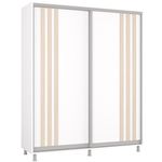 Dulap Mobildor-Lux Aron cu uși glisante сu lamele (180x60x200H cm) Alb Brilliant