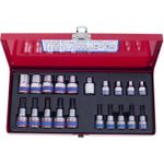 Set de tubulare, bite, duze King Tony 7120PR Set de biți TORX T10-T55 și E6-E20, 1/2