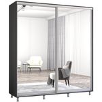 Шкаф Mobildor-Lux Aron-S uși glisante din oglinzi (190x60x230H cm) Anthracite