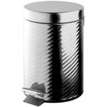 Coș de gunoi Bisk 04914 cu pedala 3L, TWIST crom