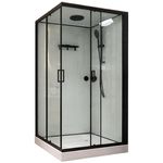 Cabină de duș Linia H2O Victoria Plus 1000x1000x215, 5 мм, квадратная, черный-мат