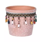 Цветочный горшок ProGarden 41527 Вазон глиняный Белые точки 12.2x12.2x10.2cm