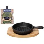 Tigaie Tognana 55924 Tigaie din fonta 13cm Fusion Taste pe suport de lemn