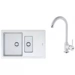 Chiuvetă bucătărie cu bateria Franke 114.0633.752 BFG 651-78 + Pola 1.0 Alb