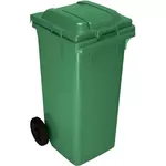 Coș de gunoi Hydro S Tomberon din plastic cu capac si roti din cauciuc, 120 L, verde, 8001245