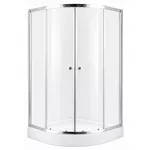 Cabină de duș MPN 8120E, 900X900X1940mm, cada joasa, forma rotunda, sticla fumurie