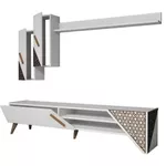 Set mobilă living Trendy Beril, Alb 180x40x37cm