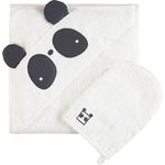 Accesoriu pentru baie Premaman PBRF1P-ECR-UNQ Prosop de baie cu gluga si manusa Panda