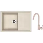 Мойка кухонная со смесителем Dr.Gans Techno 760 + SanDonna F 7073 bej