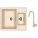 Мойка кухонная со смесителем Dr.Gans Astra 620K + SanDonna F 7073 bej
