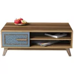 Журнальный столик Trendy Айла, орех, синий 105x38x60 см