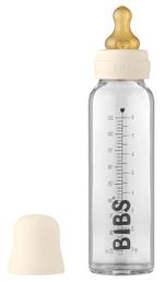Поильник BIBS 5014216 Biberon din sticla anticolici Ivory cu tetina din latex 0+ luni, 225 ml