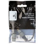 Audio adapter 6.35 mm jack to 3-pin*3.5 mm socket, 0.2 m, Cablexpert A-63M35F-0.2M