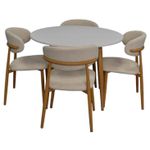 Set masă și scaune Evelin di Costacurta стол DT-402-1Wo + 4 стула QT-284Wo Light beige