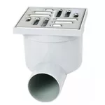 Trap de duș ZMM Maxpol 18451 Sifon de pardoseala PP D.50x90° orizontal (gri) cu grila inox (100x100x105mm) 2161