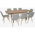 Комплект стол и стулья Evelin di Costacurta стол HV-27V Light Brown + 8 стульев YTC-080Wo, BJORN-24 (Light beige)