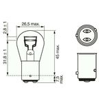 Lampă auto Bosch P21/4W Pure Light 12V 21/4W BAZ15d (carton) (1987302215)