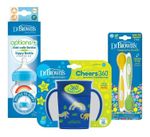 Поильник Dr. Brown's 8586020673872 Set biberon+cana+lingurii Cheer Jungle Albastru