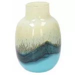 Vază Promstore 54691 Vaza sticla AF Sonic H20cm, alb-negru-albastru