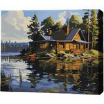 Картина по номерам BrushMe MG0008FC 40х50cm (fără cutie) Căsuță lângă lac