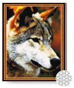 Картина по номерам Art Gallery GA70540 Mozaic cu diamante 40x50cm Lupul fioros