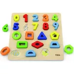 Головоломка Viga 50119 Bloc puzzle Numere și forme geometrice