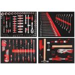 Set de unelte de mână Spin WZRIC0873 Set scule pentru cărucior, 4 tăvi, 172 bucăți Cod.05.088.138.R1